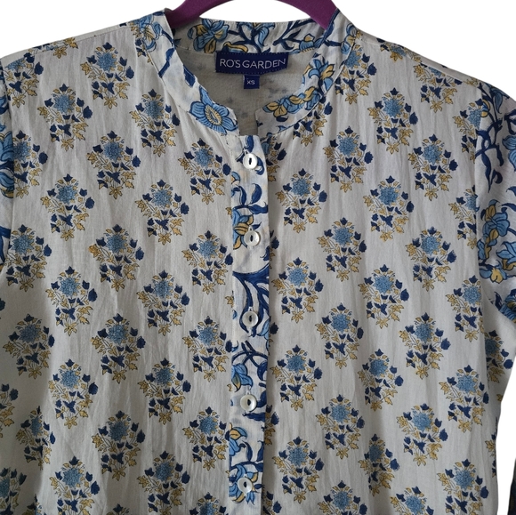 Tuckernuck Ro's Garden Diwali Maxi Dress Long Sleeve Blue Floral Size XS - Picture 3 of 7